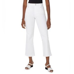 Liverpool Women's Gia Glider Pull-on Crop Flare with Back Slit. Size 8.